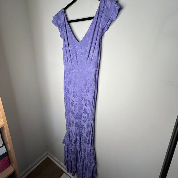 Rixo Violet Floral Jacquard Ossy Maxi Dress Size 10 - Picture 7 of 9